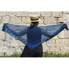 Blue leaves - châle crochet