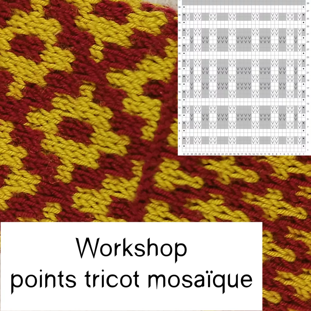 Workshop points de tricot mosaïque